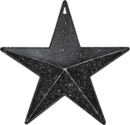 VHC Brands Patriotic Faceted Metal Star Wall Hanging, 12x12, Distressed Appearance, Independence Day Decor, American Star with Display Pocket