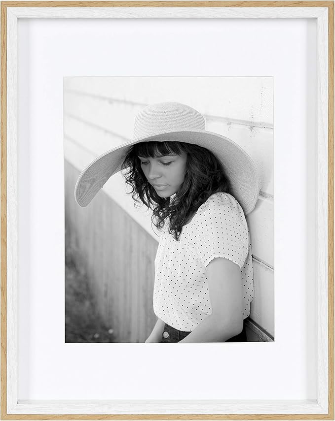 Kate and Laurel Gibson Transitional Frame Set, Set of 4, 11" x 14", White and Natural, Casual Frames for Any Room in The Home