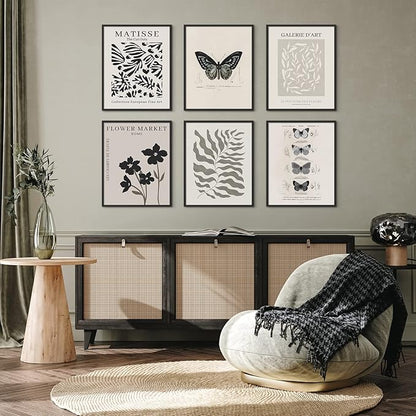 Habseligkeit Butterfly Master Wall Art Prints, Abstract Matisse Wall Art Exhibition Posters, Vintage Wall Art Prints, Retro Room Decor for Aesthetic Bedroom 11x14inch, Unframed