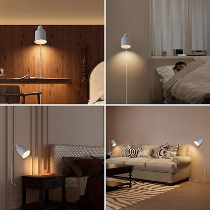 Aisilan Plug-in Wall Sconce Lighting, Adjustable Wall Light for Bedroom Bedside, Modern Indoor Wall Sconce for Reading with Cord, Easy Install 7W 3000K Bulb for Living Room Hallway