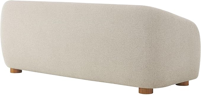 Modway Holland 85 Inch Minimalist Curved Back Sofa in Dove Gray – Chenille Fabric Sofa with Ball Throw Pillows and Wood Feet – Modern 3-Seater Couch for Living Room