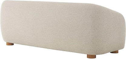 Modway Holland 85 Inch Minimalist Curved Back Sofa in Dove Gray – Chenille Fabric Sofa with Ball Throw Pillows and Wood Feet – Modern 3-Seater Couch for Living Room