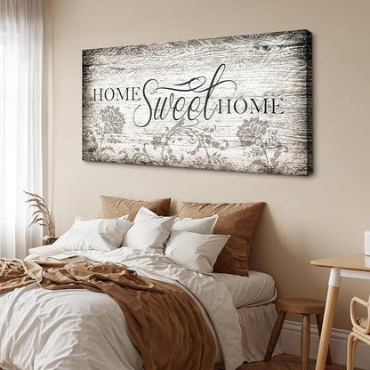 YYYYHPP YP2698 Home Sweet Home Wall Art Sign Canvas Print Wall Art Rustic Art for Living Room Bedroom and Office Home Kitchen Family Wall Decor