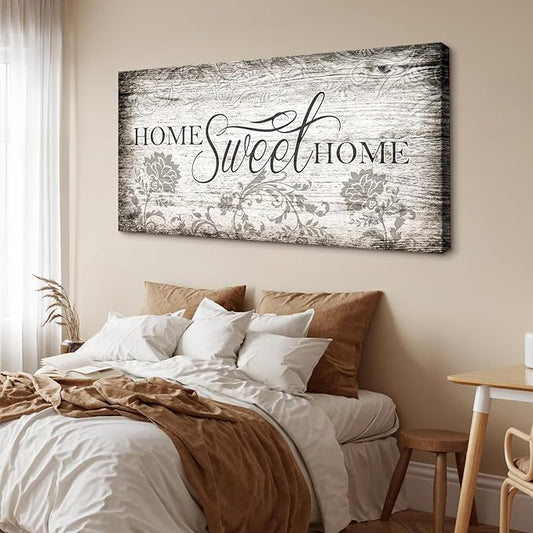 YYYYHPP YP2698 Home Sweet Home Wall Art Sign Canvas Print Wall Art Rustic Art for Living Room Bedroom and Office Home Kitchen Family Wall Decor