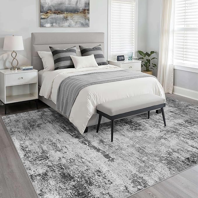 Area Rugs 9x12 Living Room: Washable Large Abstract Neutral Modern Soft Rugs Stain Resistant Indoor Floor Non-Slip Accent Carpet for Bedroom Nursery Playroom Office Dining Room Home House Decor