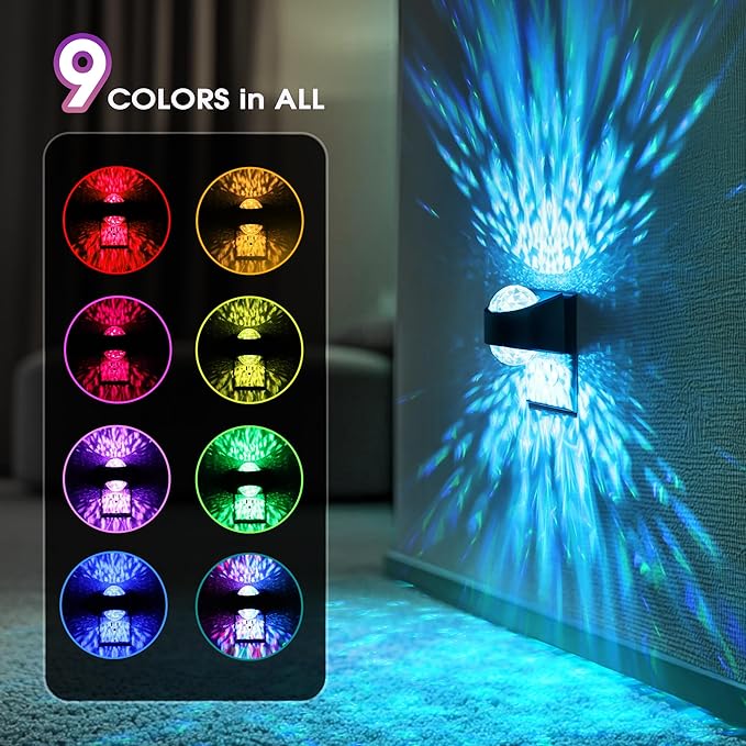 Night Lights Plug into Wall, Star Projector for Bedroom, Night Light Projector for Kids, 9-Color RGB Galaxy Nightlight with Dusk to Dawn Sensor for Bathroom, Home Gaming Room Decor, Home Decor