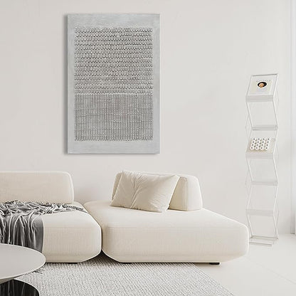 NANKAI Art 45x30 inches White Texture Abstract Art Oil Painting Contemporary Minimalism Art Home Office Wall Decoration Art