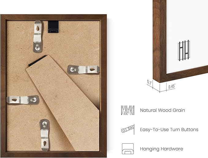 HAUS AND HUES 4x6 Walnut Oak Wood Photo Frame Set of 25 - Mini Picture Frames Bulk Gallery Set - Premium Bulk Picture Frames 4x6 for Stylish Photo Gallery Wall Frame Set