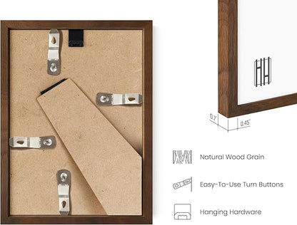 HAUS AND HUES 4x6 Walnut Oak Frame - Wooden Poster Display, Rustic Natural Design