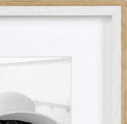 Kate and Laurel Gibson Transitional Frame Set, Set of 4, 11" x 14", White and Natural, Casual Frames for Any Room in The Home