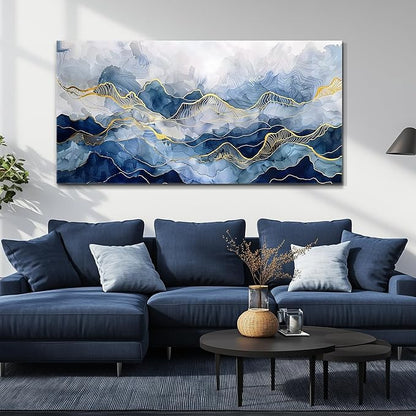 FUHAIHUA Abstract Ink Paintings Canvas Decor For Bedroom Wall Art For Living Room Office Decorations Minimalism Pictures Canvas Prints Artwork Ready to Hang Modern Home Decor 20"X40"