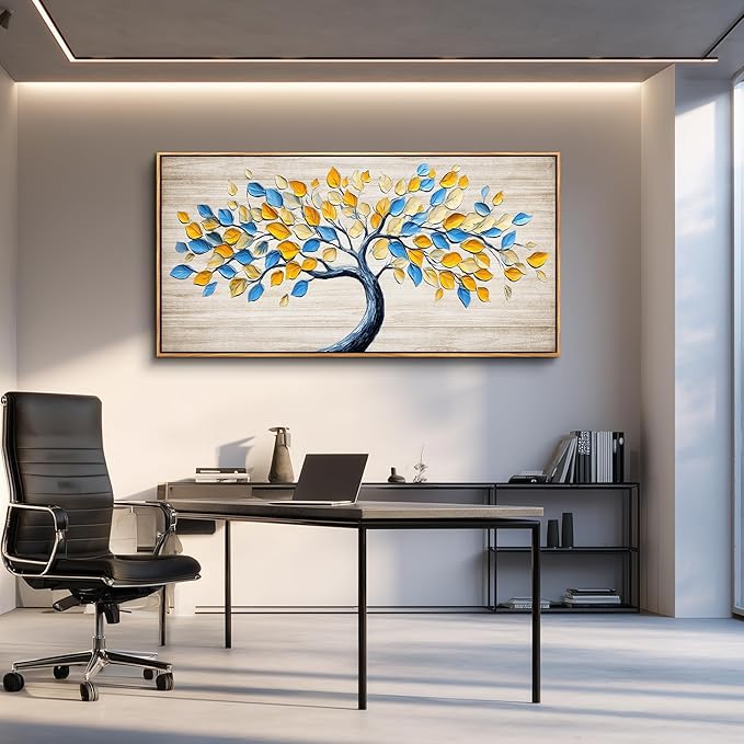 Wapluam Extra Large Wall Art,Abstract Canvas Painting Art Prints,Tree Of Life Wall Art,Above Bed Wall Decor,Nature Modern Pictures Wall Decor For Living Room Bedroom Bathroom Dining Room Office 30x60