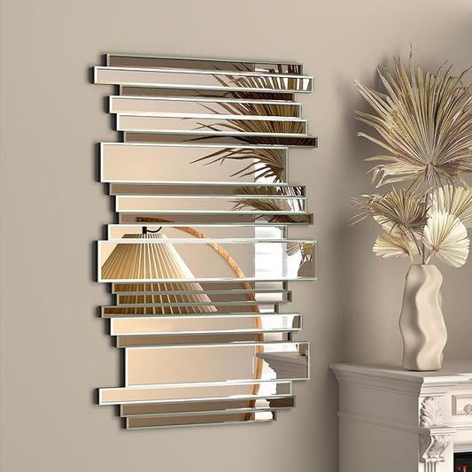 Decorative Mirrors for Wall Decor Large Mirrors for Wall Decor Living Room Silver Mirrors 24×36 inch (Gold Brown)