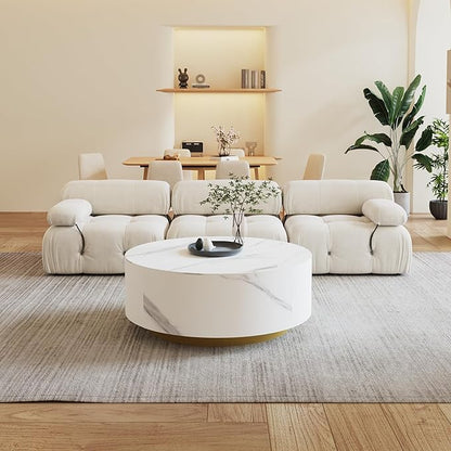 104'' Modular Sectional Sofa, Modern Luxury Velvet Bubble Couch, Deep Seat Cloud Sectional Couches for Living Room, Apartment (3 Seats, Beige)