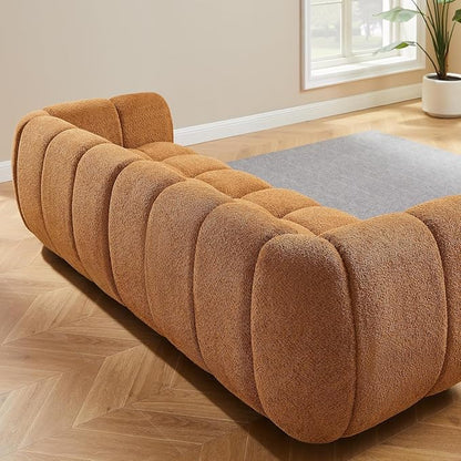 VANOMi 88" Oversized Boucle Sofa, Modern Upholstered Tufted Cloud Couch, Deep Seat Boucle Sofa,Cozy Modern 3 Seater Couch for Living Room, Bedroom, Apartment