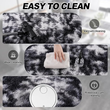 Fluffy Rug for Living Room Shaggy Area Rugs High Pile Fuzzy Rug Non-Slip Indoor Floor Carpet Plush Area Rugs for Living Room White 8x10