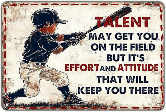 Vintage Tin Sign Baseball Decor for Boys Room Baseball Wall Decoration Motivational Quote Baseball Sign Baseball Posters For Boys Bedroom Wall Decoration 8x12 Inch