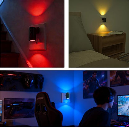 LED wall mounted night light, remote control and APP control, multiple light color options, suitable for corridor, bedroom, staircase, bathroom lighting and decorative atmosphere lighting, 4-piece set
