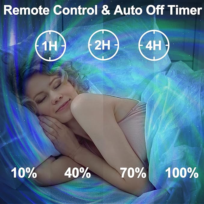 Star Projector, Northern Galaxy Aurora Lights Projector with 33 Light Effects Bluetooth Speaker & White Noise, Remote Control Night Light for Bedroom, Room Decor, Gift for Kids Adults (Jet Black)