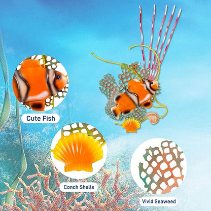 dreamskip Sea Fish Metal Beach Wall Decor Art, Orange Ocean Themed Wall Sculpture, Coastal Beach Outdoor Decor For Pool, Fence, Garden, Patio, Bathroom Indoor