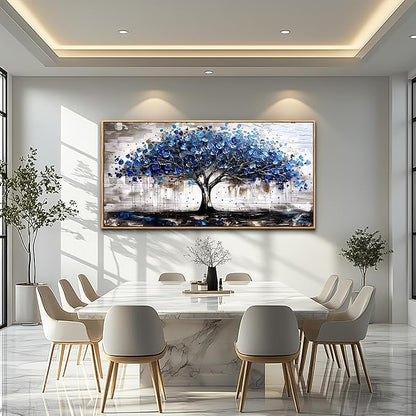 hyidecorart Canvas Wall Art For Office Abstract Wall Decoration For Living Room Bedroom Decor Tree Panoramic Landscape Wall Paintings Wood Framed Prints Textured Pictures Artwork Modern Hotel Decor