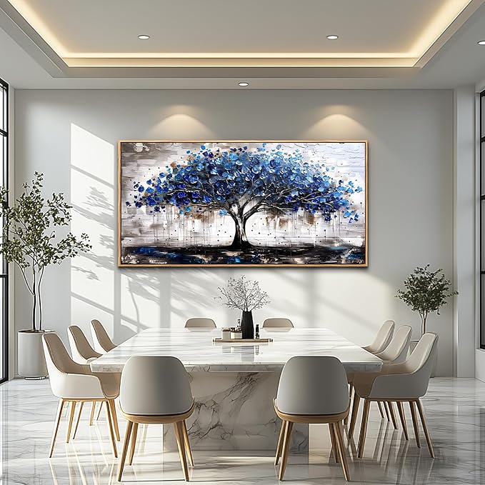 hyidecorart Abstract Wall Decoration For Living Room Canvas Wall Art For Office Bedroom Decor Tree Panoramic Landscape Wall Paintings Wood Framed Prints Textured Pictures Artwork Modern Hotel Decor