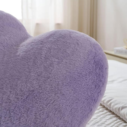 2PCS Throw Pillows Heart Pillow Home Decor Decorative Couch Pillows Bed Pillows Outdoor Pillows Valentine Gift,Purple 13"*19"