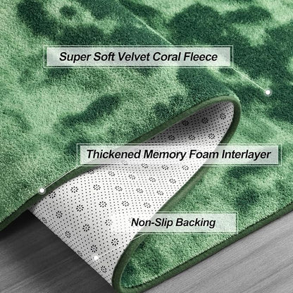 Gifeas Large Ultra Soft Modern Area Rugs for Living Room Bedroom, 7x10 Feet Tie-Dyed Green Thickened Memory Foam Indoor Carpets, Non-Slip Comfy Rug for Boys Girls Nursery Room Home Decor