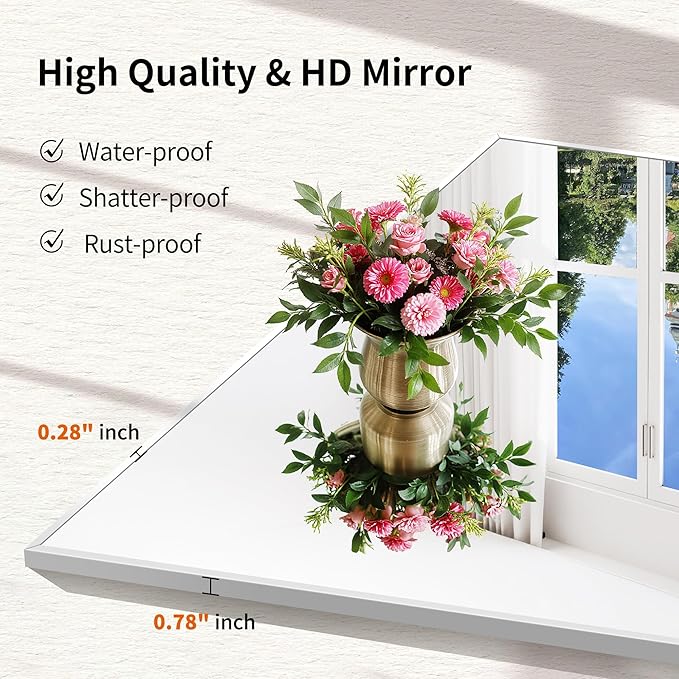 COFENY Silver Bathroom Mirror for Wall, 18x24 Inch Rectangle Mirror with Metal Frame, Modern Vanity Mirrors for Bathroom Living Room, Entryway Hangs Horizontal or Vertical