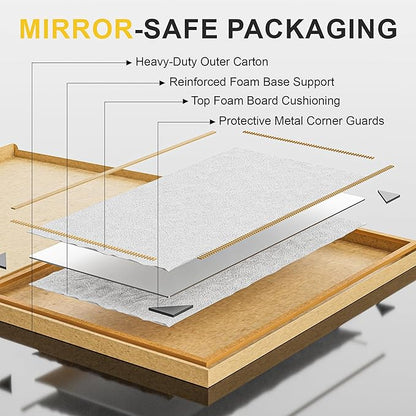Home Gym Mirror for Wall, 48"x28"-2 PCS Full Length Workout Mirrors, Tempered Glass, HD Reflection, Large Frameless Body Mirror for Home Gym, Garage, Yoga, Dance, Bedroom(Silver)