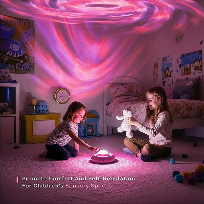 Orblux Calming Autism Sensory Light, Aurora Light Projector | 2-in-1 Globe Cover for Contained Sensory Effect or Open for Northern Lights Effect | Kids Night Projector | Calming, 15 Colors & Remote