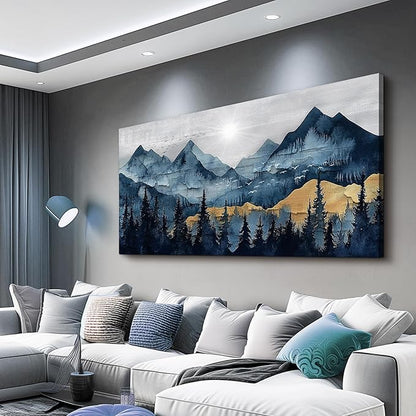 FUHAIHUA Canvas Wall Art For Living Room Large Wall Decor For Office Bedroom Decorations Mountain Landscape Pictures Abstract Painting Artwork Room Wall Mural Aesthetic Home Decor 30x60 In