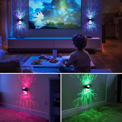 Night Lights Plug into Wall, Star Projector for Bedroom, Night Light Projector for Kids, 9-Color RGB Galaxy Nightlight with Dusk to Dawn Sensor for Bathroom, Home Gaming Room Decor, Home Decor