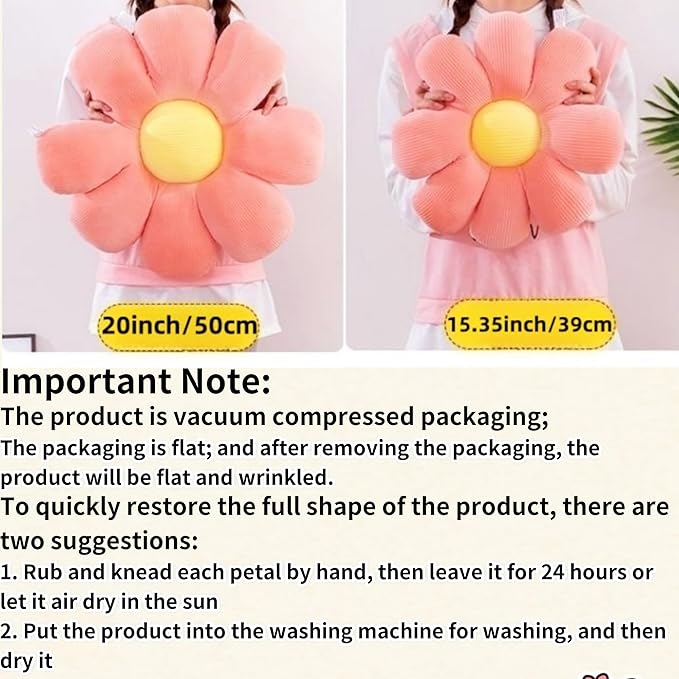 2 Pcs Purple White Flower Decorative Throw Pillows for Bed Couch Chair Sofa, 15.35" Cute Aesthetic Flower Daisy Shaped Throw Pillows for Bedroom Room Classroom Dorm Decor(White+Lavender, 15.35 Inch)