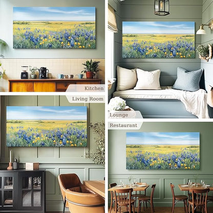 crmotu Nature Wall Art, Canvas Wall Art Landscape, Oversized Artwork for Walls, Cottagecore Scenic Art Prints, Rustic Aesthetic Paintings Wall Decor Living Room Bedroom Dining Room Entryway 29x57inch