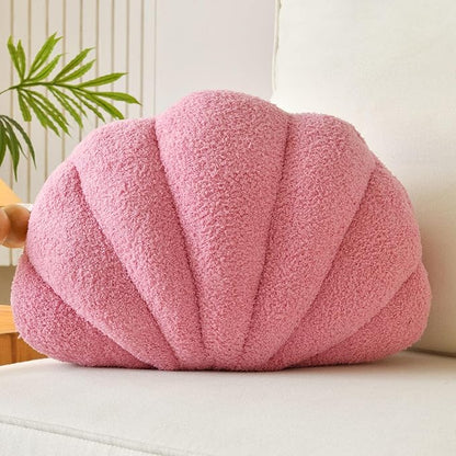 Lfsaaj Seashell Throw Pillows, Shell Shaped Throw Pillows, Soft Home Decorative Pillow Plush Cushion for Bed Couch Living Sofa Room Decor Accent Throw Pillow (13x10 Inch, Dusty Pink)
