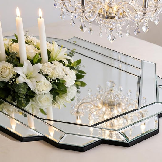 Chende 32" x 47" Large Bathroom Mirror for Wall, Decorative Wall Mirror with Beveled Glass Frame, Horizontal/Vertical Mirror for Living Room, Dining Room, Bedroom Decor