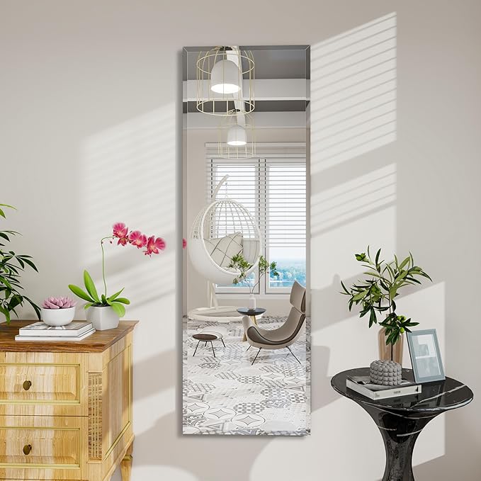 wall Mirror Full Length,64X21FullL ength Mirrorwallmounted,Bedroom/wall/Bathroom/Makeup Area/Cloakroom (64 * 21 Inch)