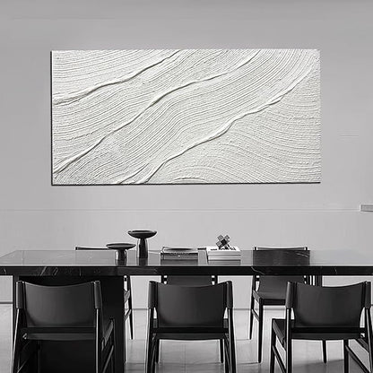 Tarfupth Large Abstract Canvas Wall Art for Living Room White Minimalist Textured Painting Hand-Painted Modern Neutral Artwork for Bedroom Office Decor 24"x48"