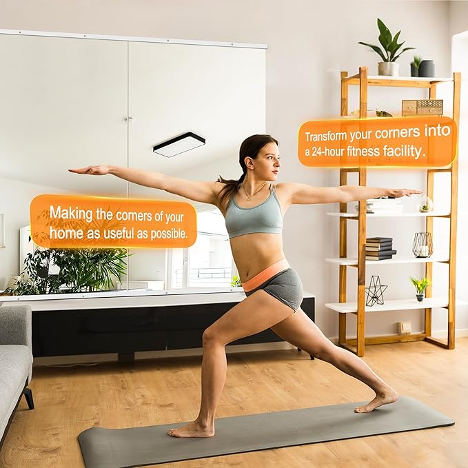 Delma Home Gym Mirror, 48''x28''x2PCS White Wall Mounted Large Frameless Tempered Glass Wall Mirror for Home Gym, Garage, Bedroom, Bathroom