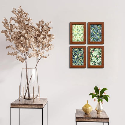 4x6 Picture Frame Set of 4 Made of Solid Wood Photo Frame with Real Glass for Pictures 4x6 Without Mat, Wall Mount or Tabletop Gallery Photo Frames, Brown