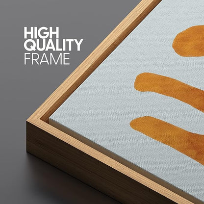SIGNLEADER Framed Canvas Print Wall Art Set Multicolor Pastel Geometric Mid-Century Figure Abstract Shapes Illustrations Modern Art Boho Decorative for Living Room, Bedroom, Office - 16"x24"x3 NATURAL