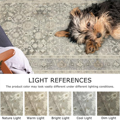 KUTA Vintage Washable Runner Rug, 2x6 Beige Runners for Hallways Non-Slip Kitchen Rugs Ultra Thin Soft Printed Oriental Floral Floor Carpet for Laundry Bedroom Living Room Nursery