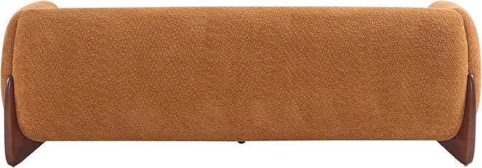 Christopher Knight Home Almab 82 Inches Sofa Couch, Cozy Boucle Upholstered 3-Seater Sofa, Wood Frame Couch, Comfy Couches for Living Room and Office, Modern Sofa, Caramel Brown