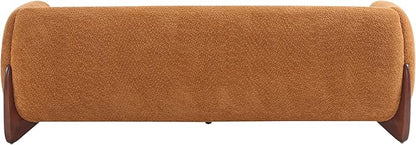 Christopher Knight Home Almab 82 Inches Sofa Couch, Cozy Boucle Upholstered 3-Seater Sofa, Wood Frame Couch, Comfy Couches for Living Room and Office, Modern Sofa, Caramel Brown