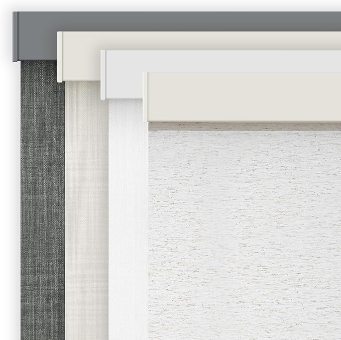 AOSKY Custom Linen Roller Blinds Shades for Indoor Windows Pull Down Cordless Blackout Black Out Window Shade Blinds for Home Linen