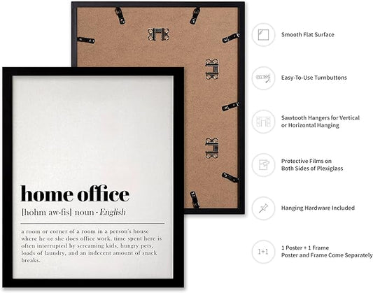 Poster Master Typography Poster - Retro Dictionary Print - Home Office Definition, Book Page, Funny - Gift for Colleague, Friend - Wall Decor for Home, Workplace, 8x10 Black Framed