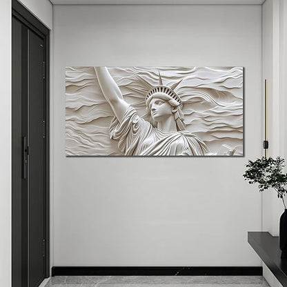 Trogonup Canvas Wall Art for Living Room Large Modern Canvas Prints White Statue of Liberty Picture Artwork for Bedroom Home Office 20"x40"