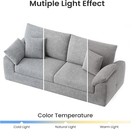 89.8" Modern Loveseat Sofa for Living Room, Cloud Boneless Couches with 4 Pillows, Mid Century Loveseat couches for Small Place, No Assembly Required, Light Grey