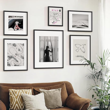 Black Metal Picture Frame 12x12, Square 12 x 12 Picture Frames Set of 3, 12 by 12 Photo Frame Aluminum with Real Glass, Matted to 10x10, Black Wall Gallery Picture Frame 12x12 for Home Decor